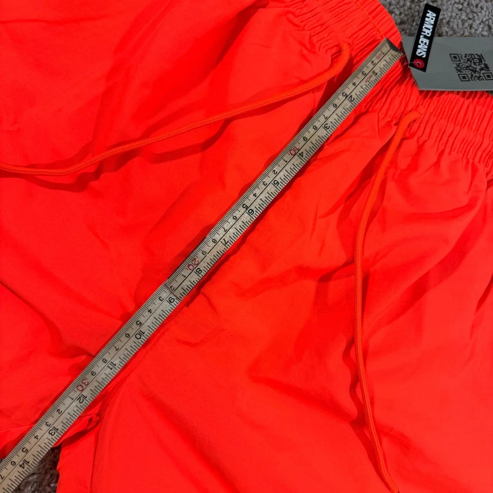 Armor Jeans Swim Trunks Mens Large Scarlet Neon Orange NEW AR-1006 Mesh Lined